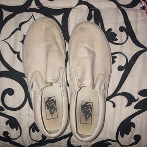 White slip on vans
